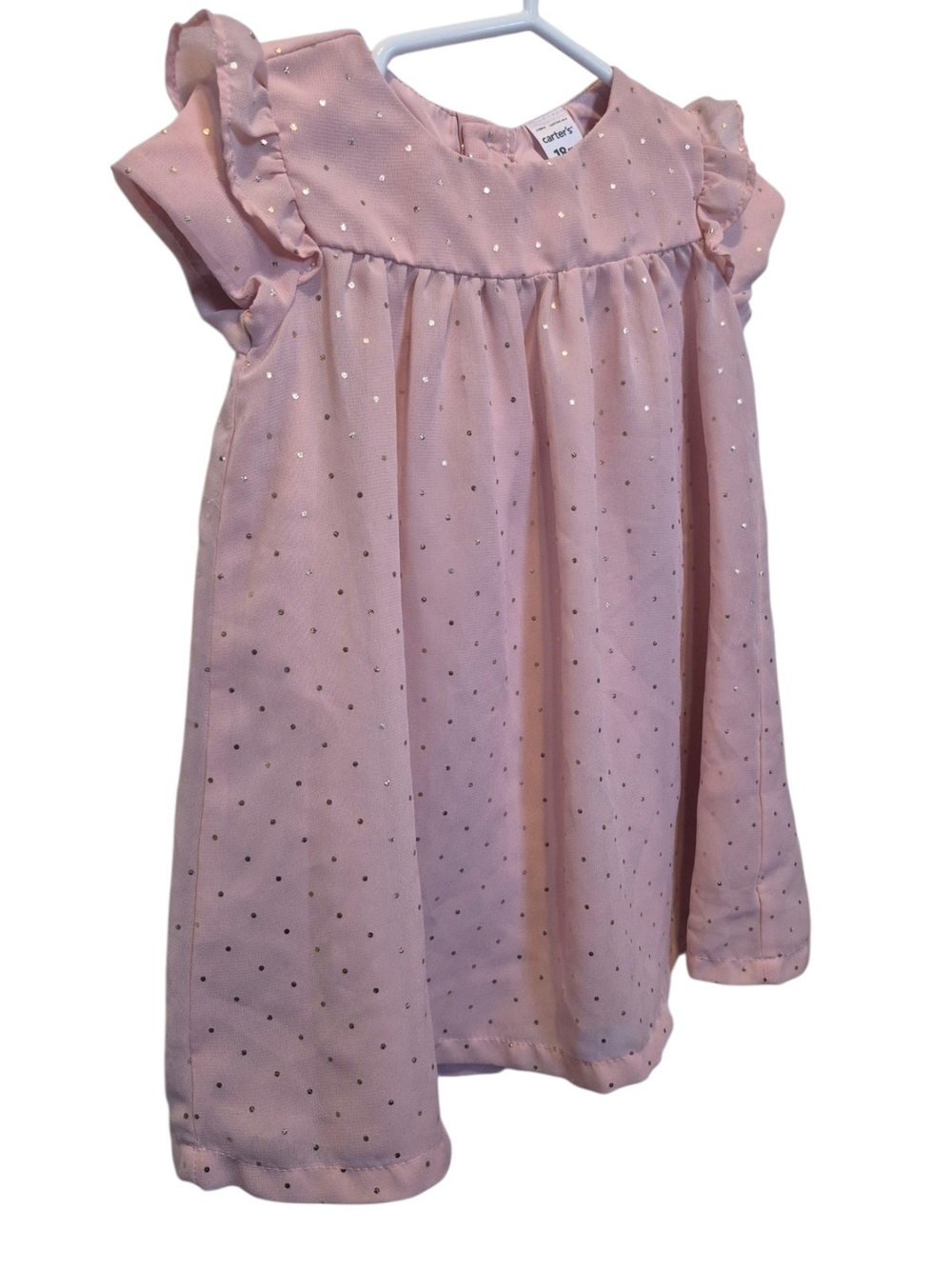 Carter's Pink Ruffle Sleeve Nightgown with Metallic Dots